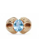 Ring Vintage style Aquamarine Original Vintage 14K Rose Gold vrc135r
